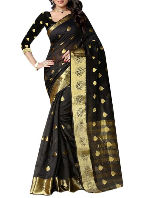 gold zari motif banarasi saree with blouse - 15469241 - Very Small Image - 1