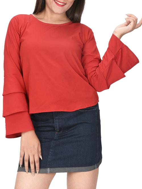 layered bell sleeved plus top - 15469673 - Very Small Image - 1