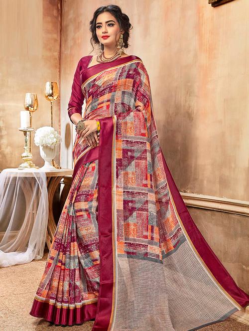 abstract kota doria saree with blouse - 15472159 - Very Small Image - 1