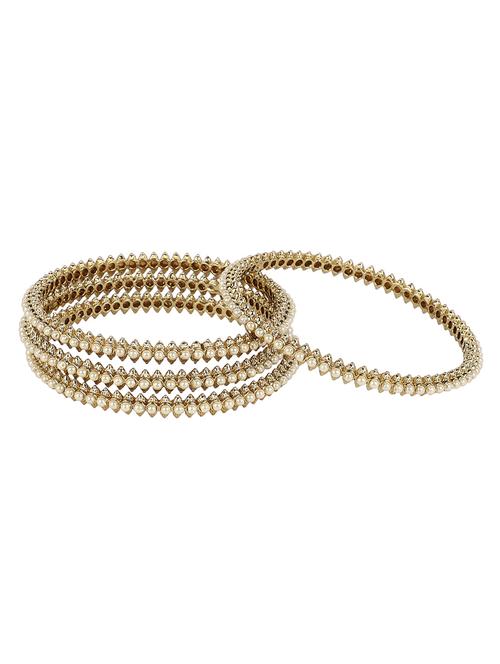white gold tone pearl inspired bangles - 15472245 - Very Small Image - 1