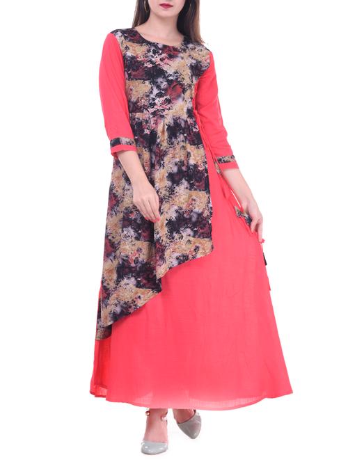 layered abstract print kurta - 15472958 - Very Small Image - 1