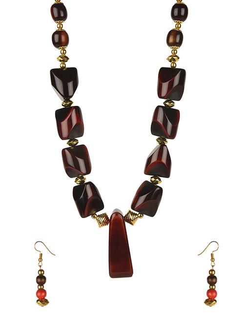 red plastic necklaces and earring - 15473539 - Very Small Image - 1