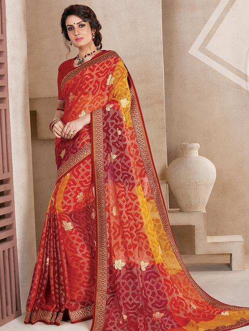 zari motif woven saree with blouse - 15475010 - Very Small Image - 1