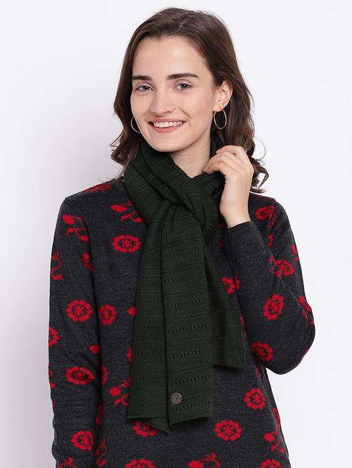 pointelle knit woolen muffler - 15476384 - Very Small Image - 1