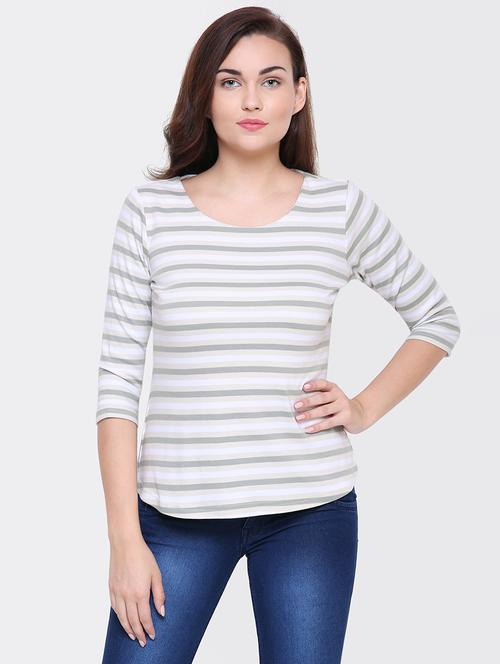 round neck striped top - 15476799 - Very Small Image - 1