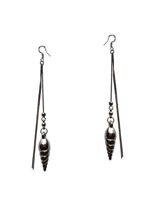 silver metal drop earring - 15476826 - Very Small Image - 1