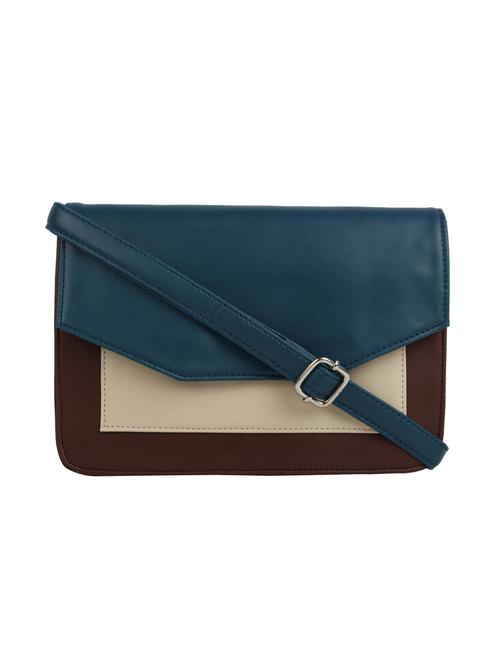 blue leatherette (pu) sling bag - 15477575 - Very Small Image - 1