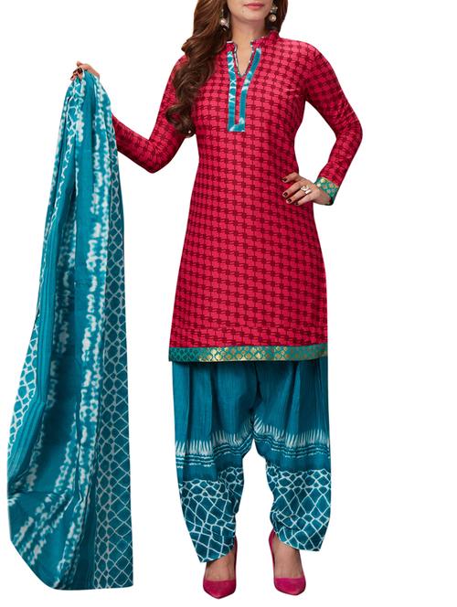 printed unstitched salwar suit - 15479165 - Very Small Image - 1