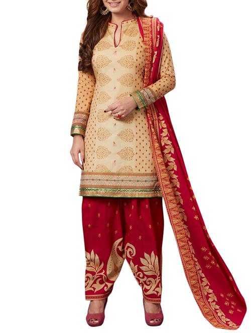 printed unstitched salwar suit - 15479172 - Very Small Image - 1