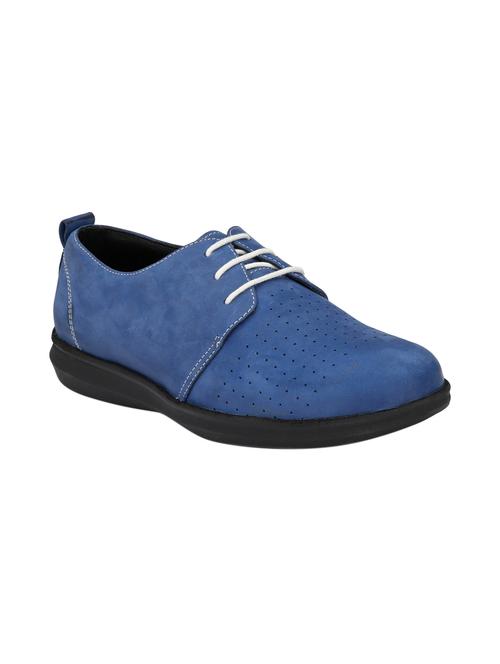 Blue Leatherette Lace Up Shoes - 15480676 - Very Small Image - 1