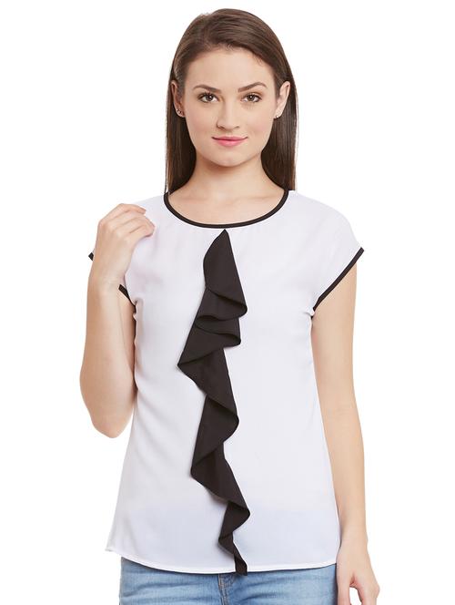 piping detail regular top with ruffle - 15482713 - Very Small Image - 1