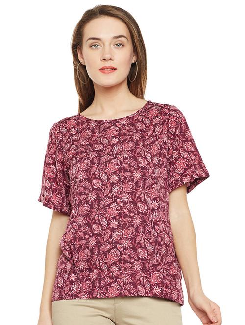 plum keyhole back printed top - 15482724 - Very Small Image - 1