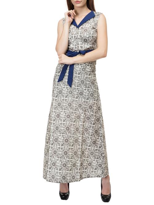 a-line checkered ethnic dress - 15484164 - Very Small Image - 1