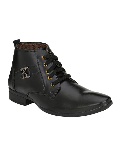 black leatherette lace up boots - 15484946 - Very Small Image - 1