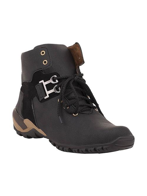 black leatherette high ankle boots - 15485926 - Very Small Image - 1