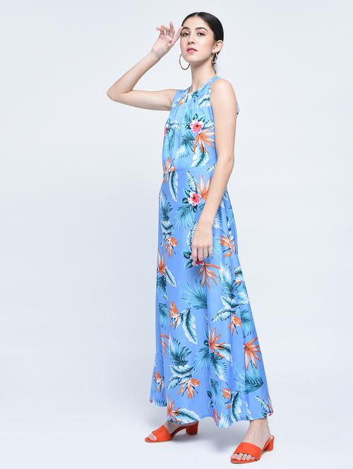 sleeveless tropical print maxi dress - 15486029 - Very Small Image - 1