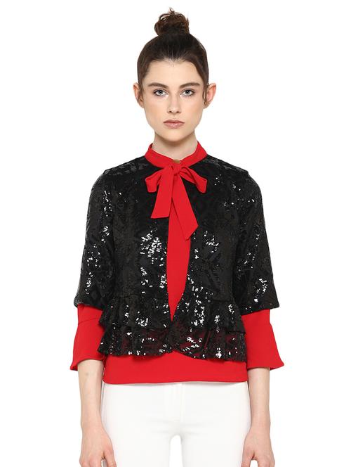 ruffle detail sequined shrug - 15486049 - Very Small Image - 1