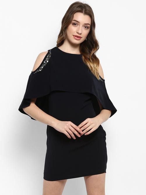 embellished shoulder detail overlay bodycon dress - 15486342 - Very Small Image - 1