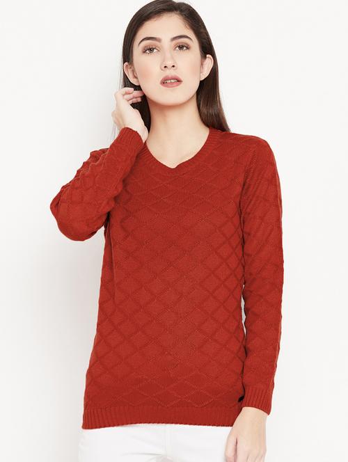 checkered woolen pullover - 15486644 - Very Small Image - 1