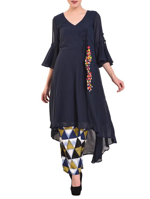 angrakha kurta with tassels - 15486883 - Very Small Image - 1