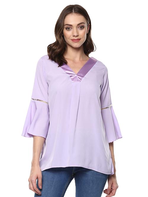 v neck bell sleeved tunic - 15487148 - Very Small Image - 1