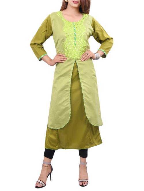 mirror work layered kurta - 15488753 - Very Small Image - 1