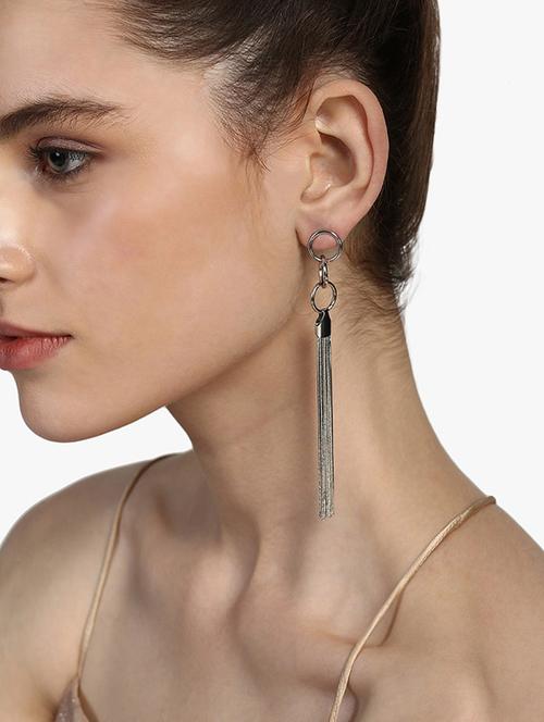 silver tone drop earrings - 15489539 - Very Small Image - 1