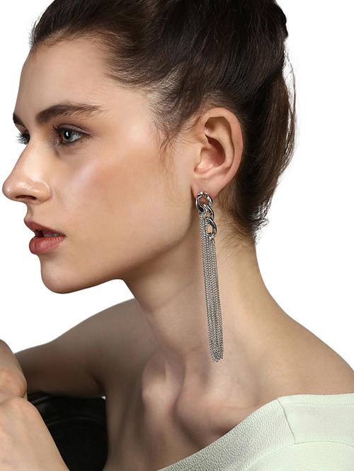silver tone drop earrings - 15489543 - Very Small Image - 1