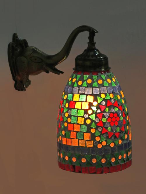 stylish hand decorative colorful glass wall lamp light with elephant shape fitting ( set of two )ew-el67 - 15489811 - Very Small Image - 1