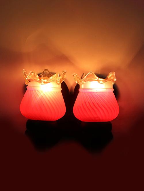 stylish twins hand decorative colorful glass wall lamp light with royal wooden fitting (set of two) dn-2wa151 - 15489869 - Very Small Image - 1