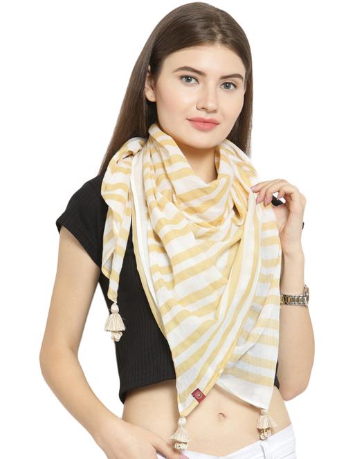 white cotton stole - 15491706 - Very Small Image - 1