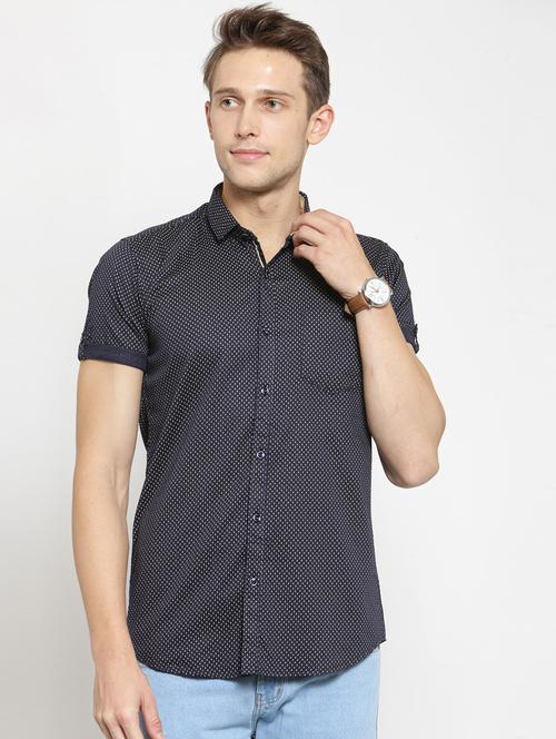 blue cotton casual shirt - 15491743 - Very Small Image - 1