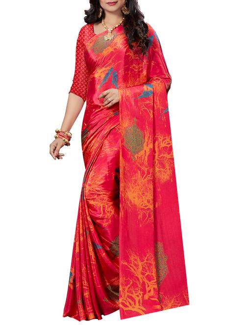abstract printed saree with blouse - 15492188 - Very Small Image - 1