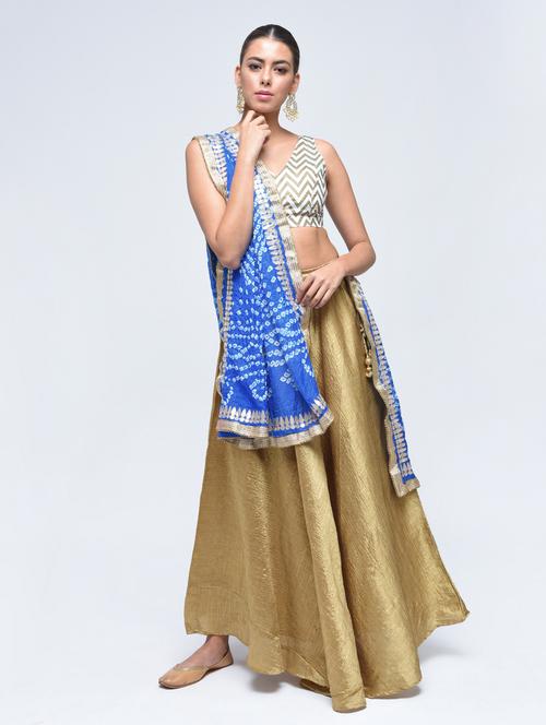 blue art silk dupatta - 15492334 - Very Small Image - 1