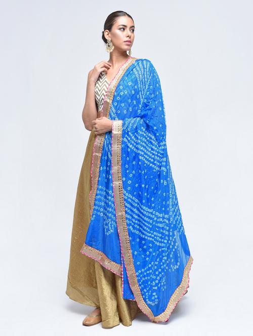 blue art silk dupatta - 15492337 - Very Small Image - 1