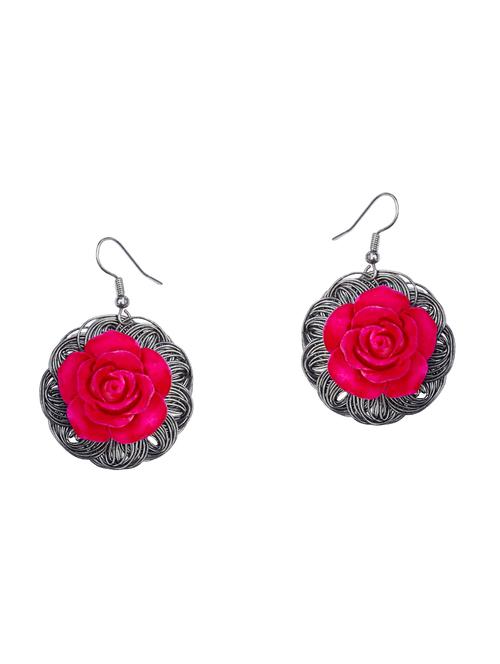 pink silver tone earrings - 15492435 - Very Small Image - 1