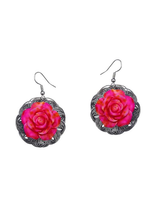 pink silver tone earrings - 15492437 - Very Small Image - 1