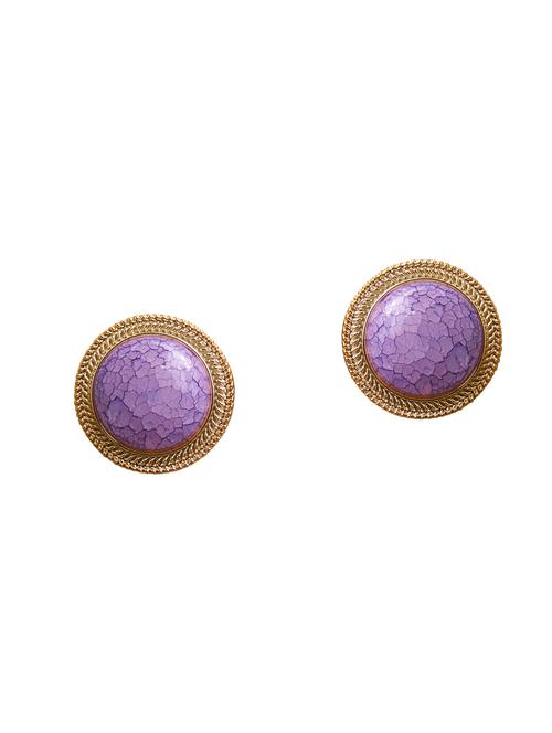 purple gold tone stone earrings - 15492503 - Very Small Image - 1