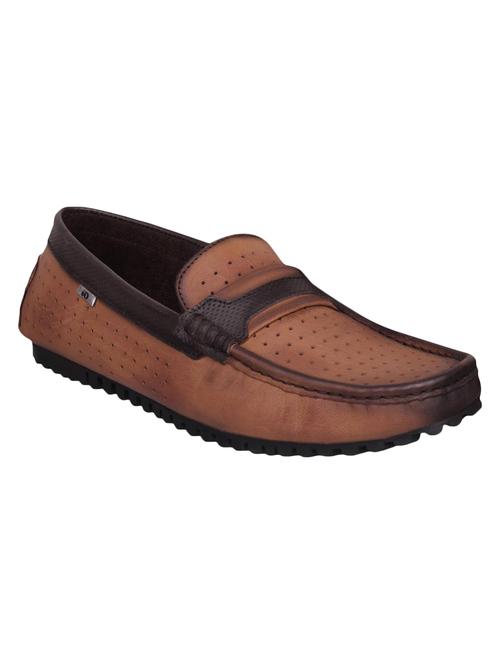 tan leather slip on loafers - 15492642 - Very Small Image - 1