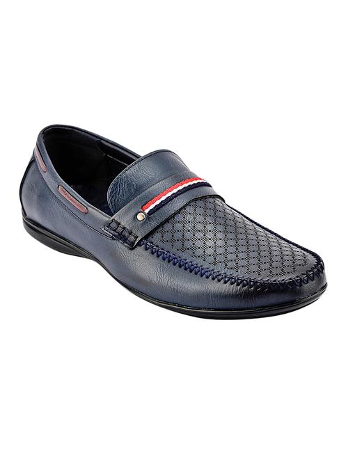 navy leather slip on loafers - 15492823 - Very Small Image - 1