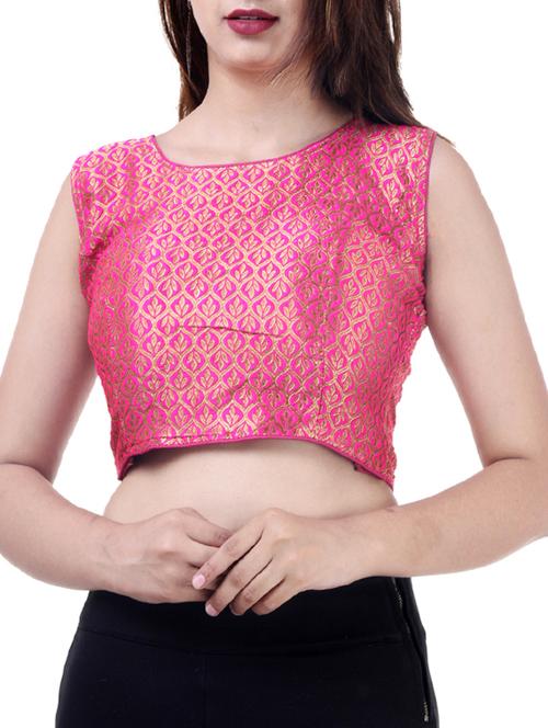 pink silk brocade blouse - 15494119 - Very Small Image - 1