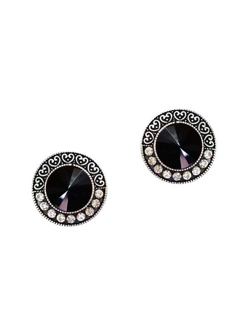 black silver tone stone earrings - 15495349 - Very Small Image - 1