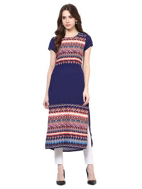 printed straight kurta - 15495785 - Very Small Image - 1