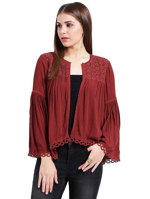 bell sleeved gather detail embroidered shrug - 15496626 - Very Small Image - 1
