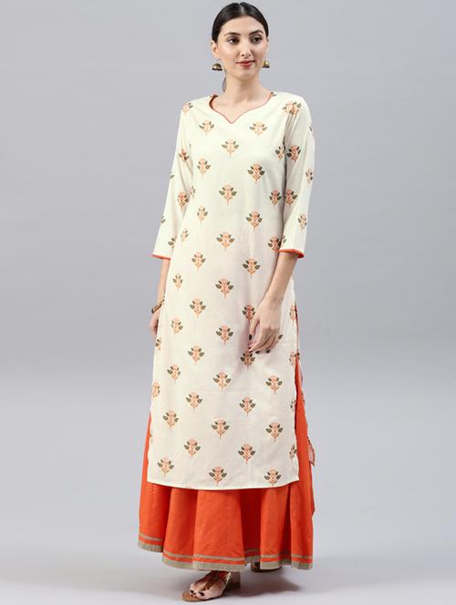 printed straight kurta - 15496827 - Very Small Image - 1