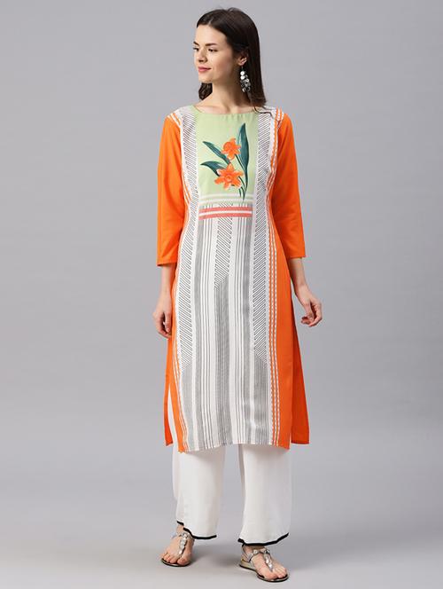 printed straight kurta - 15496832 - Very Small Image - 1