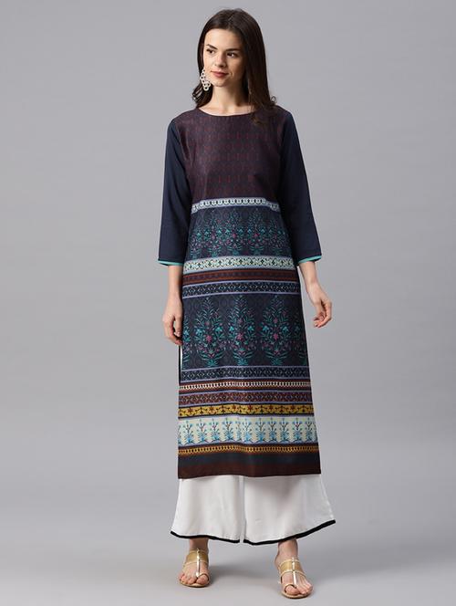 printed straight kurta - 15496840 - Very Small Image - 1