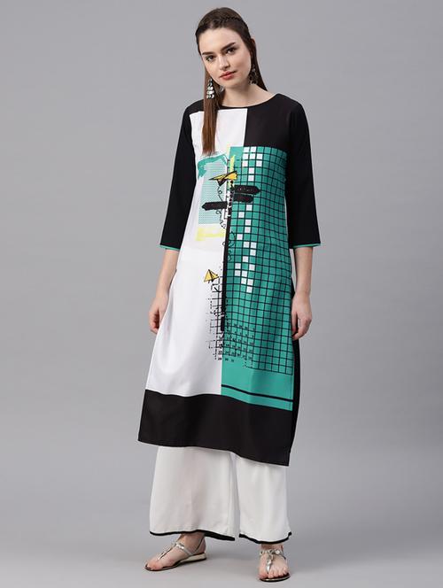 printed straight kurta - 15496850 - Very Small Image - 1