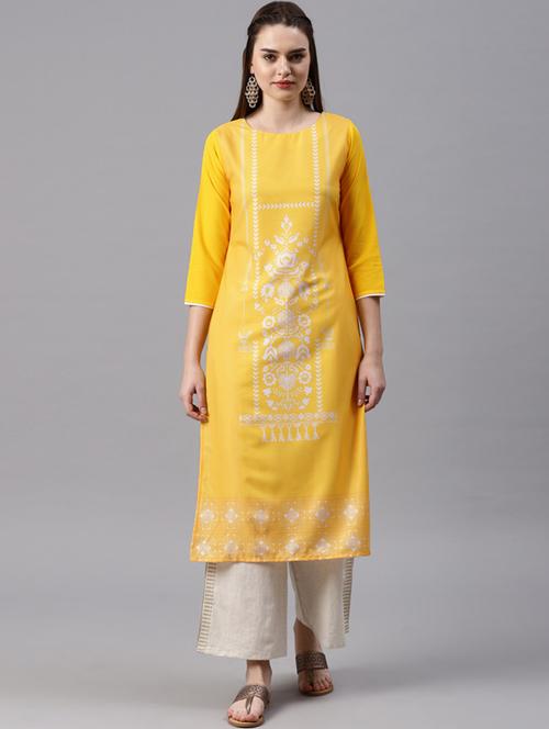 printed straight kurta - 15496852 - Very Small Image - 1
