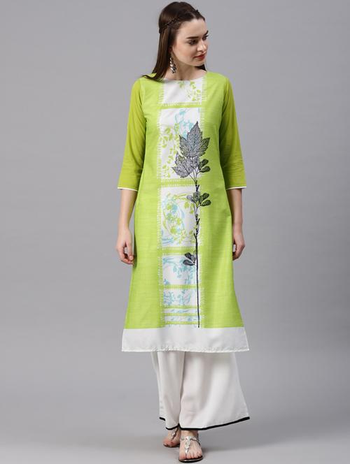 printed straight kurta - 15496854 - Very Small Image - 1